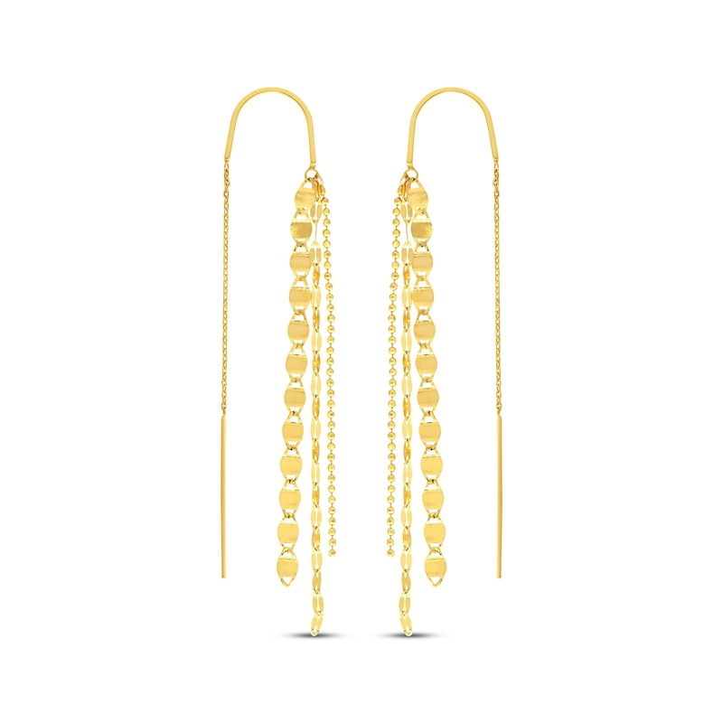 Main Image 1 of Multi-Chain Dangle Threader Earrings 14K Yellow Gold