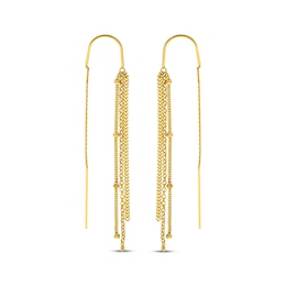 Multi-Chain Dangle Threader Earrings 14K Yellow Gold