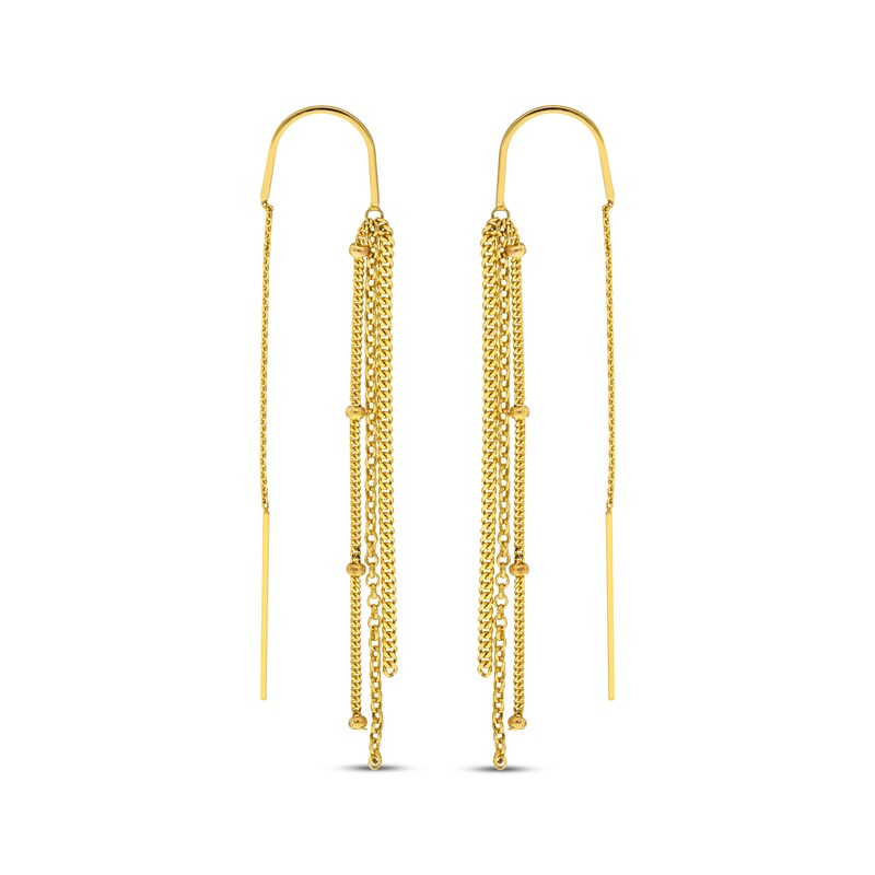 Main Image 1 of Multi-Chain Dangle Threader Earrings 14K Yellow Gold