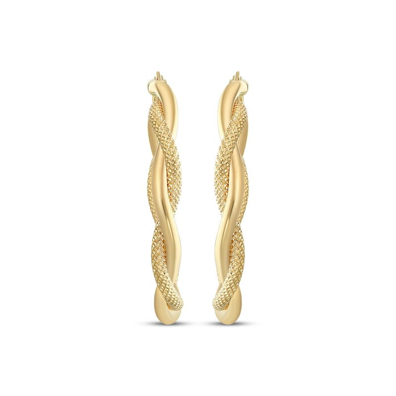 Main Image 2 of Reaura Twist Hoop Earrings Repurposed 14K Yellow Gold 31mm
