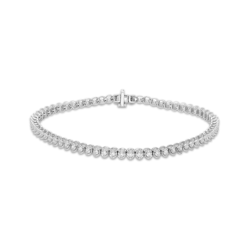 Main Image 1 of Diamond Line Tennis Bracelet 1 ct tw 10K White Gold 7&quot;
