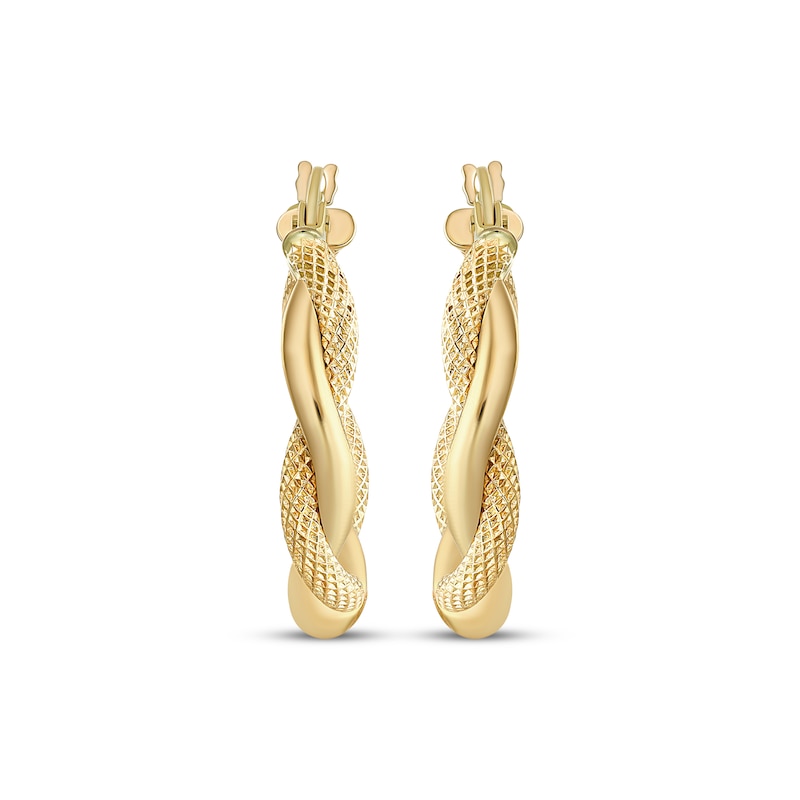 Main Image 2 of Reaura Twist Hoop Earrings Repurposed 14K Yellow Gold 21mm