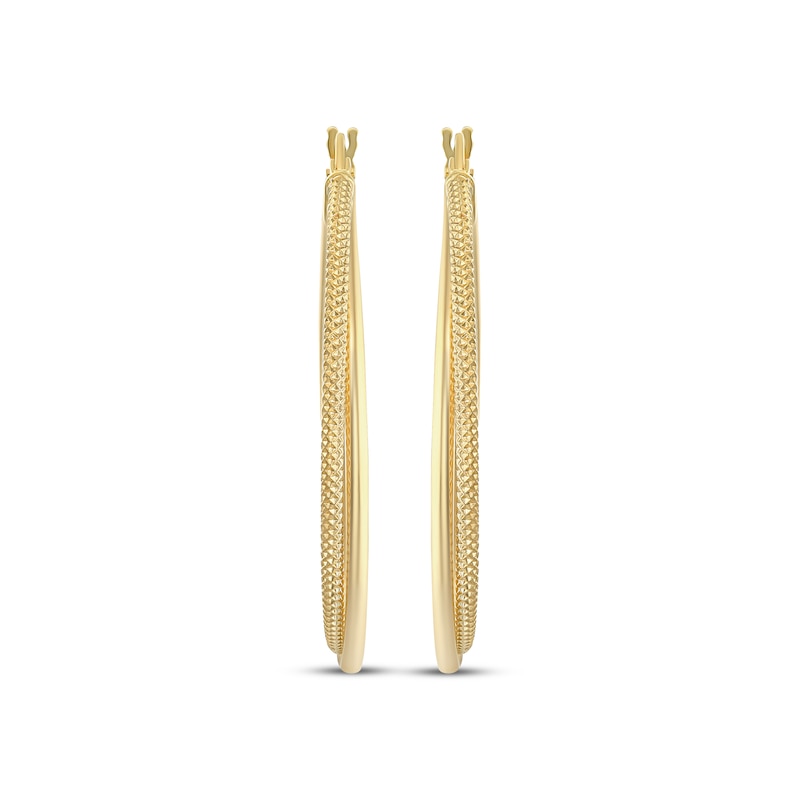 Main Image 2 of Reaura Two-Row Crossover Hoop Earrings Repurposed 14K Yellow Gold 32mm