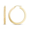 Thumbnail Image 1 of Reaura Textured Square Hoop Earrings Repurposed 14K Yellow Gold 31mm