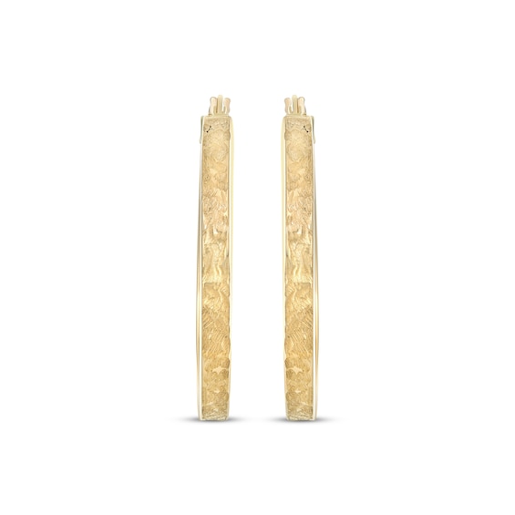 Thumbnail Image 2 of Reaura Textured Square Hoop Earrings Repurposed 14K Yellow Gold 31mm
