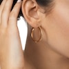 Thumbnail Image 3 of Reaura Textured Square Hoop Earrings Repurposed 14K Yellow Gold 31mm