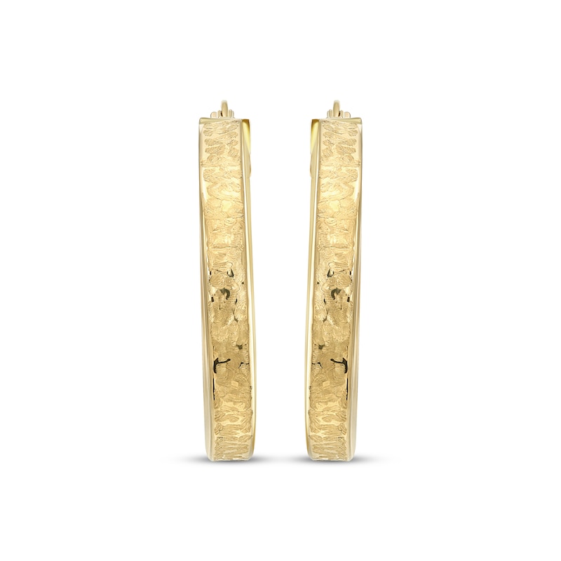 Main Image 2 of Reaura Textured Hoop Earrings Repurposed 14K Yellow Gold 23mm