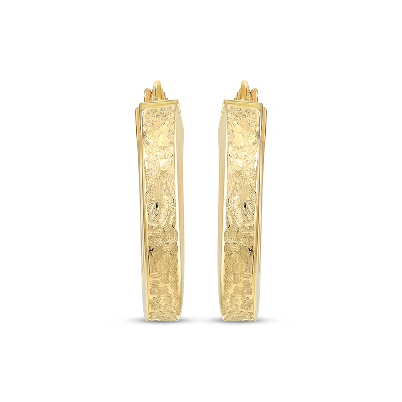 Main Image 2 of Reaura Textured Hoop Earrings Repurposed 14K Yellow Gold 27mm