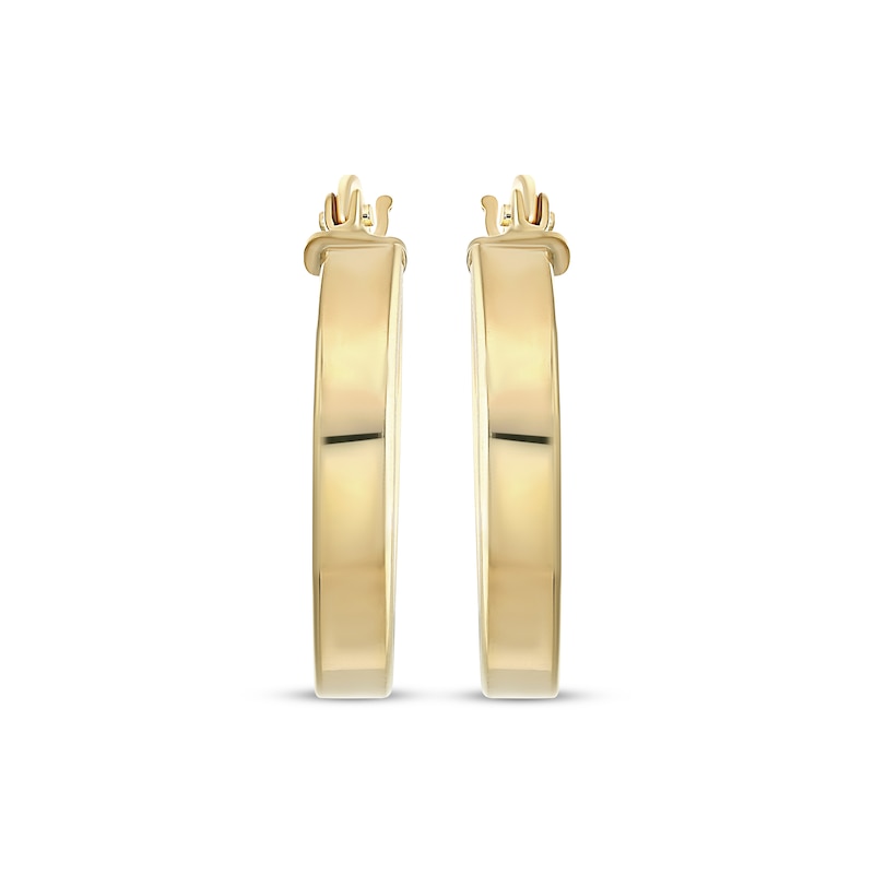 Reaura Square-Edge Hoop Earrings Repurposed 14K Yellow Gold 17mm