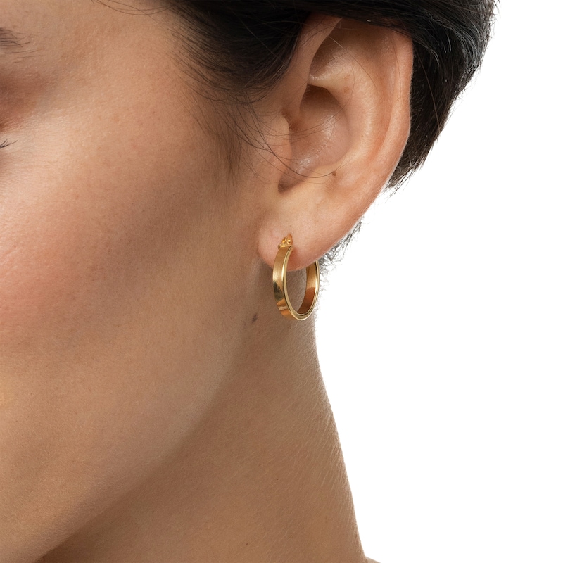 Reaura Square-Edge Hoop Earrings Repurposed 14K Yellow Gold 17mm