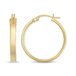 Reaura Square-Edge Hoop Earrings Repurposed 14K Yellow Gold 22mm