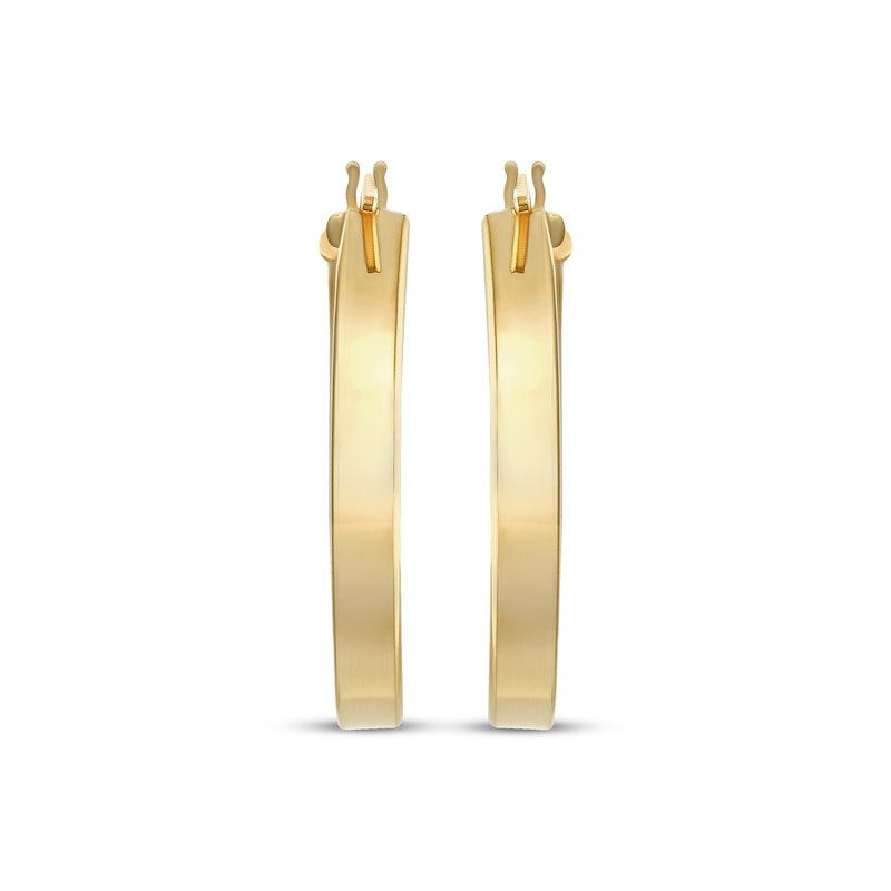 Reaura Square-Edge Hoop Earrings Repurposed 14K Yellow Gold 22mm