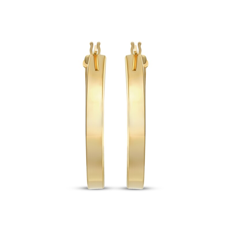 Reaura Square-Edge Hoop Earrings Repurposed 14K Yellow Gold 22mm