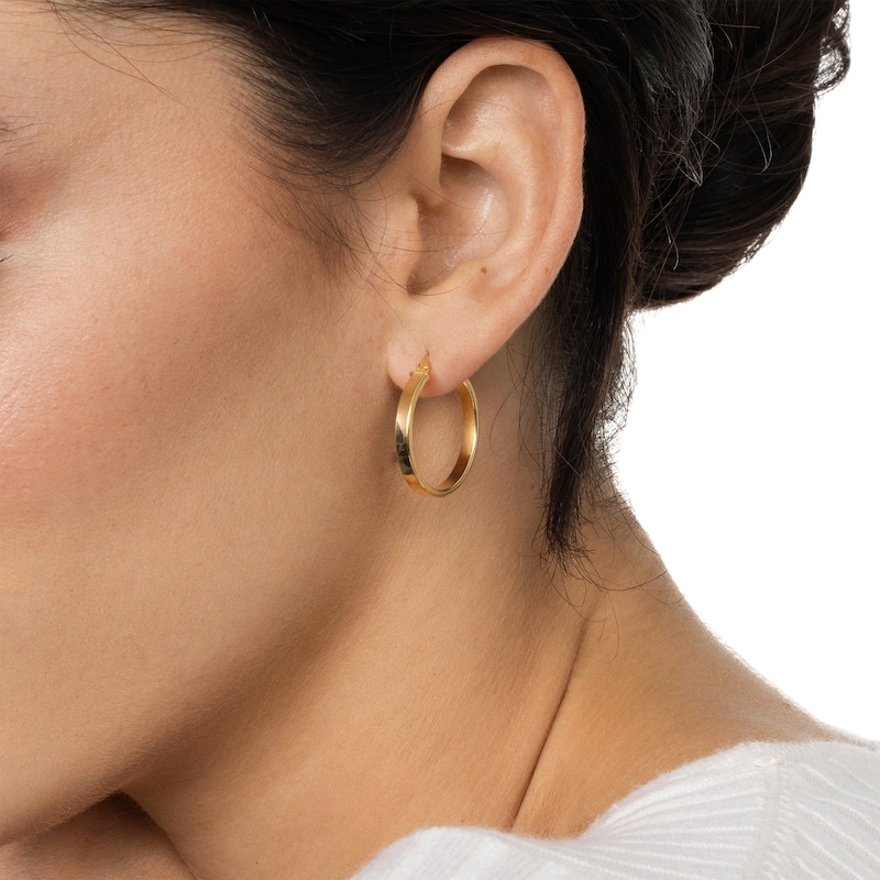 Main Image 3 of Reaura Square-Edge Hoop Earrings Repurposed 14K Yellow Gold 22mm