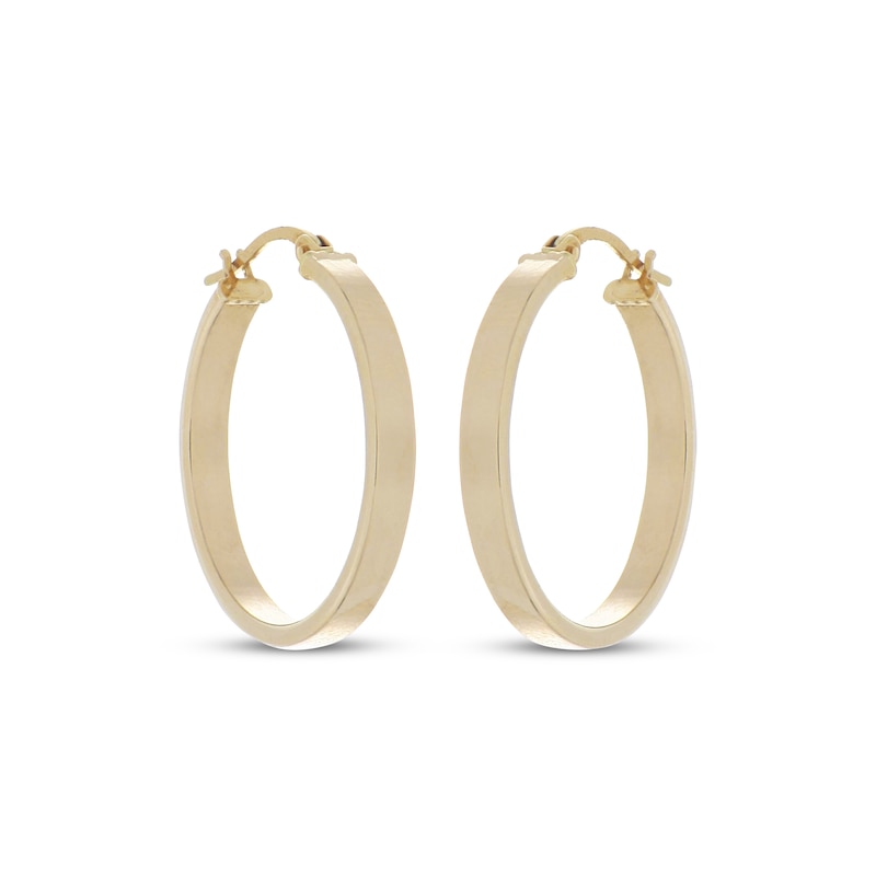 Main Image 2 of Reaura Flat Tube Hoop Earrings Repurposed 14K Yellow Gold 32mm