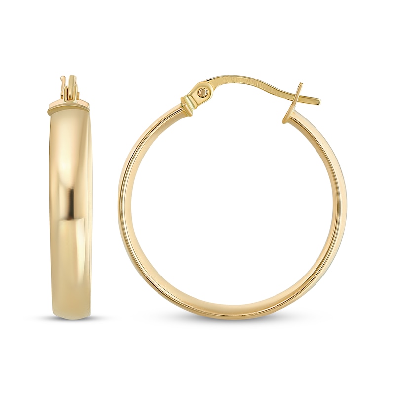 Main Image 1 of Reaura Domed Hoop Earrings Repurposed 14K Yellow Gold 23mm