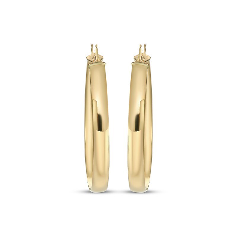 Reaura Domed Hoop Earrings Repurposed 14K Yellow Gold 33mm