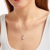 Thumbnail Image 2 of Cultured Pearl & White Lab-Created Sapphire Twist Necklace Sterling Silver 18&quot;