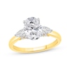 Thumbnail Image 1 of Memories Moments Magic Oval-Cut & Pear-Shaped Lab-Grown Diamond Three-Stone Engagement Ring 2 ct tw 14K Yellow Gold