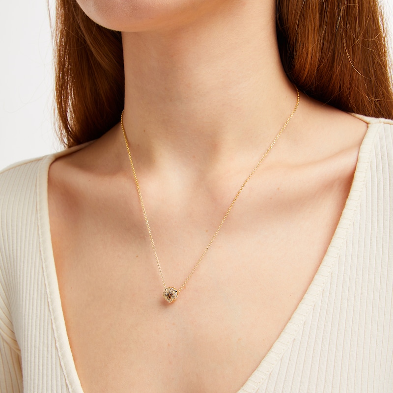 Main Image 2 of Le Vian Chocolate Diamonds Flower Necklace 1/3 ct tw 14K Honey Gold 19&quot;
