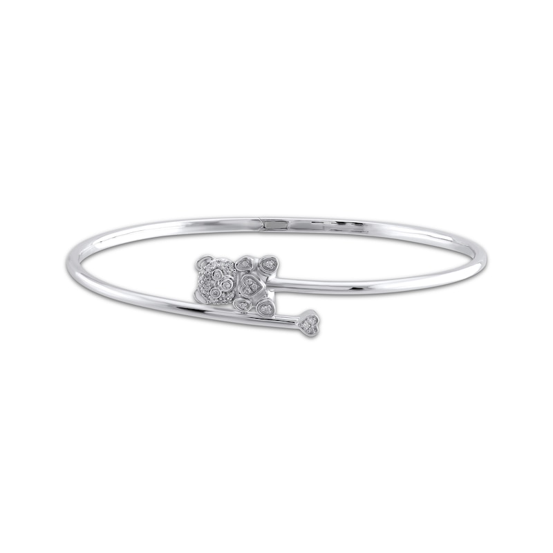 Main Image 1 of Teddy Bear Jewelry Collection Honoring St. Jude Diamond Flex Bangle Bracelet 1/10 ct tw Sterling Silver