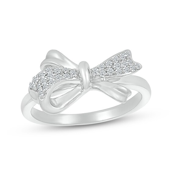 Diamond Bow Ring 1/6 ct tw Sterling Silver
