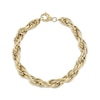 Thumbnail Image 1 of Hollow Rope Chain Bracelet 10K Yellow Gold 8"