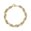 Thumbnail Image 2 of 7.3mm Rope Chain Bracelet Hollow 10K Yellow Gold 8&quot;