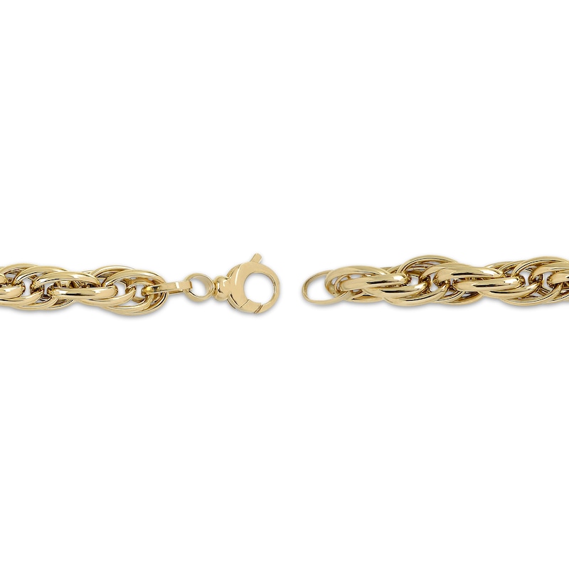 Main Image 4 of 7.3mm Rope Chain Bracelet Hollow 10K Yellow Gold 8&quot;