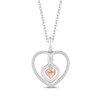Thumbnail Image 1 of Hallmark Diamonds Heart Dangle Necklace 1/10 ct tw Sterling Silver & 10K Rose Gold 18&quot;