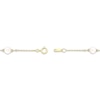 Thumbnail Image 1 of Cultured Pearl & Diamond Station Bracelet 1/15 ct tw 10K Yellow Gold 7.25"