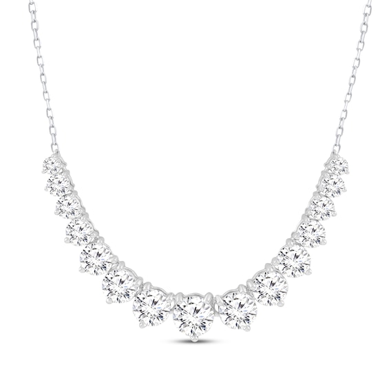 KAY Lab-Grown Diamonds Graduated Smile Necklace 2 ct tw 10K White Gold 18"