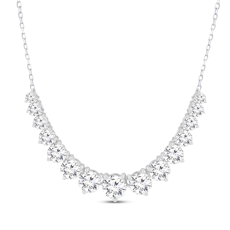 Main Image 1 of KAY Lab-Grown Diamonds Graduated Smile Necklace 2 ct tw 10K White Gold 18&quot;