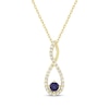 Thumbnail Image 1 of Natural Blue Sapphire & Diamond Infinity Necklace 1/5 ct tw 10K Yellow Gold 18&quot;
