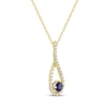 Thumbnail Image 2 of Natural Blue Sapphire & Diamond Infinity Necklace 1/5 ct tw 10K Yellow Gold 18&quot;