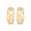 Thumbnail Image 2 of Openwork Flower J-Hoop Earrings 14K Yellow Gold