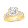 Thumbnail Image 1 of Certified Round-Cut Diamond Cushion-Shaped Halo Bridal Set 2-1/6 ct tw 14K Two-Tone Gold