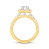 Thumbnail Image 3 of Certified Round-Cut Diamond Cushion-Shaped Halo Bridal Set 2-1/6 ct tw 14K Two-Tone Gold