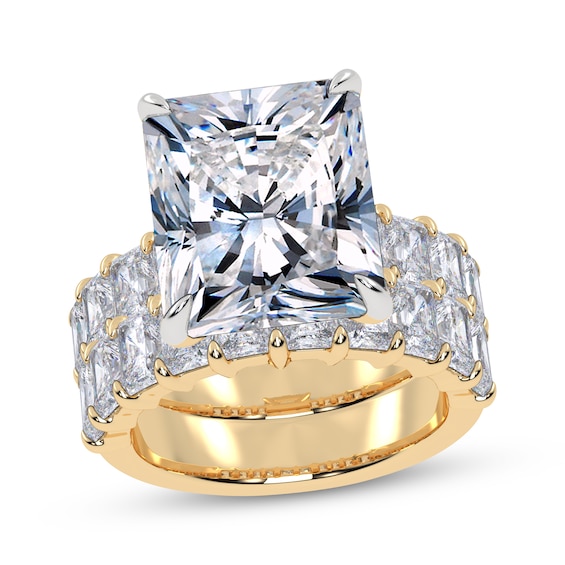 Now + Forever Lab-Grown Diamonds Radiant-Cut Bridal Set 11-7/8 ct tw 14K Yellow Gold