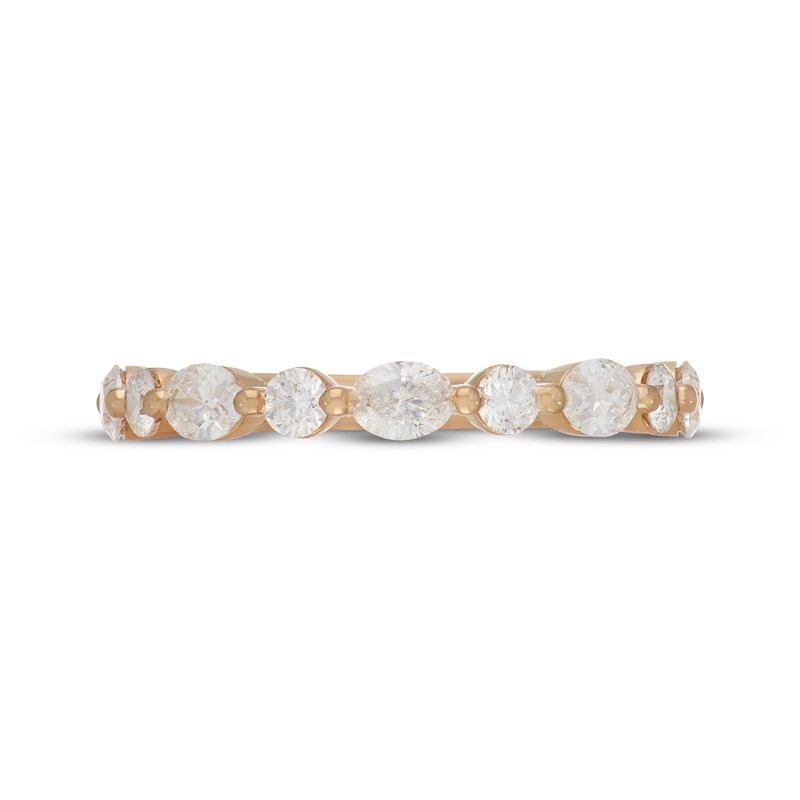 Main Image 3 of Neil Lane Artistry Oval & Round-Cut Lab-Grown Diamond Anniversary Ring 1 ct tw 14K Yellow Gold