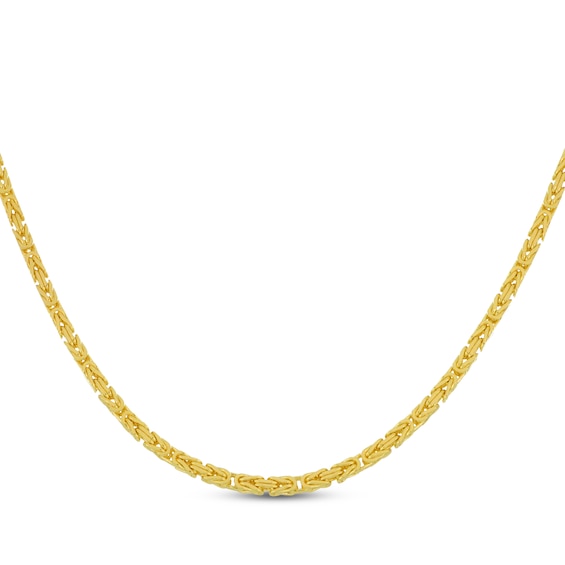 Byzantine Chain Necklace 2.5mm Solid 14K Yellow Gold 22"