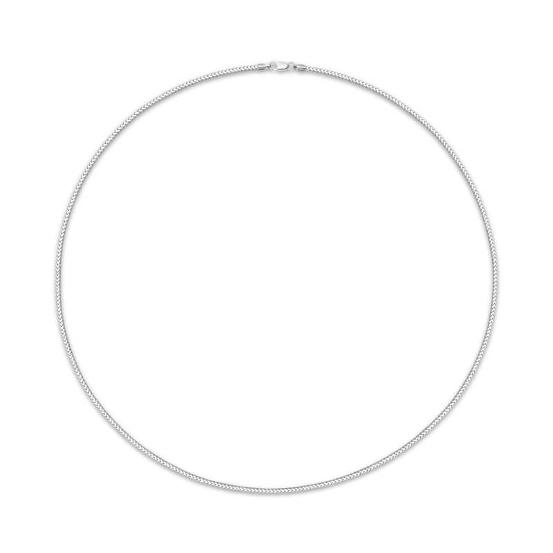 Main Image 1 of Franco Chain Necklace 1.6mm Solid 10K White Gold 20&quot;
