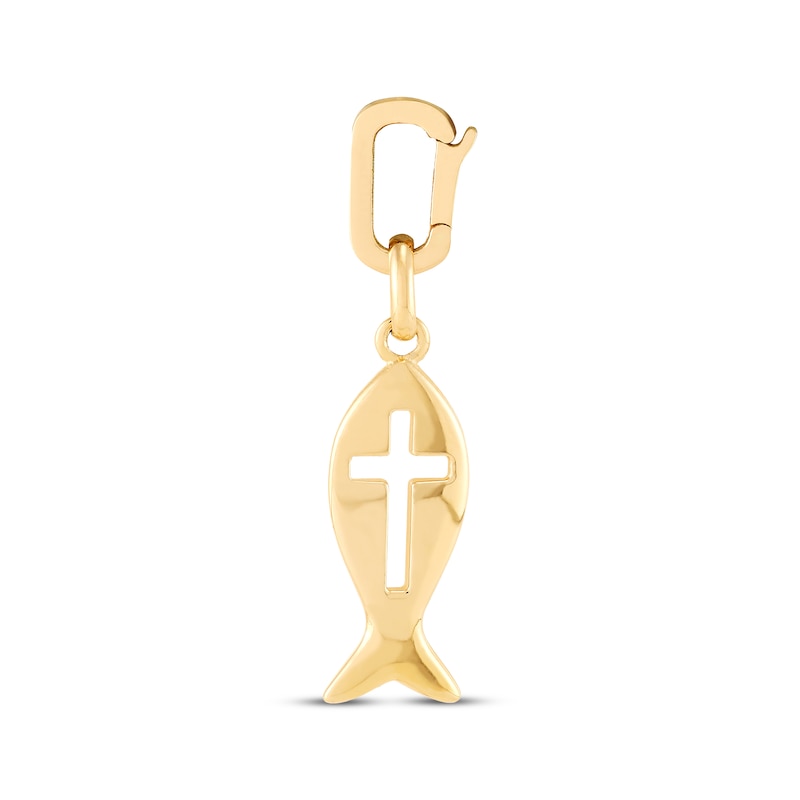 Main Image 1 of Charmed Memories Ichthus Cross Cutout Charm 10K Yellow Gold