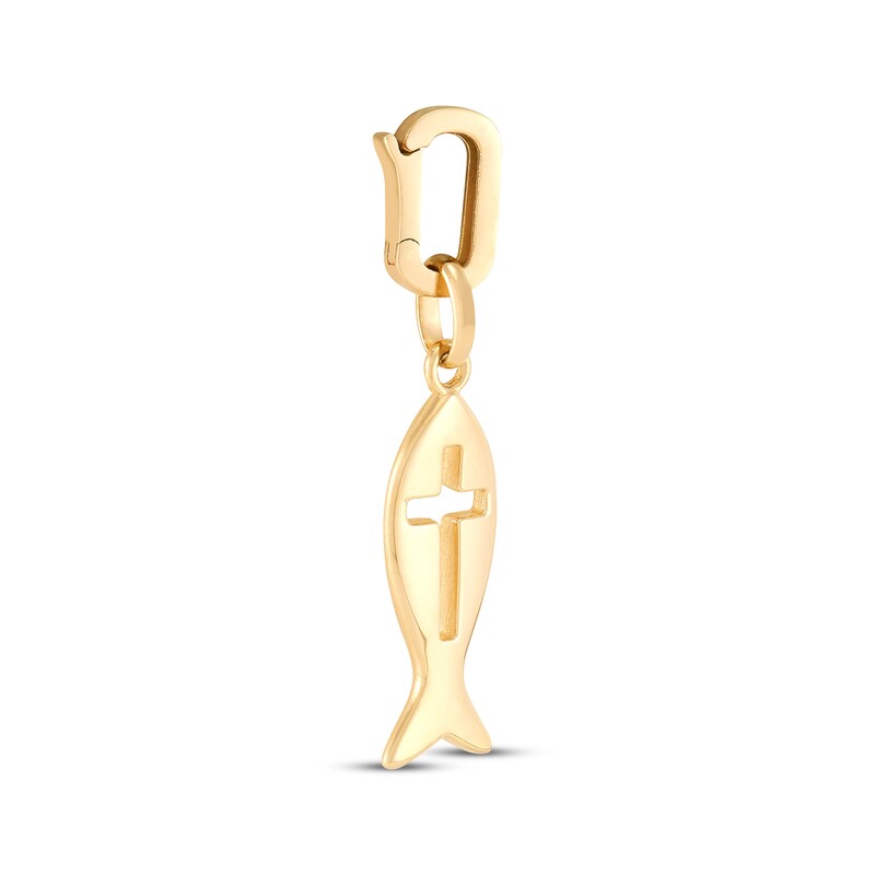 Main Image 4 of Charmed Memories Ichthus Cross Cutout Charm 10K Yellow Gold