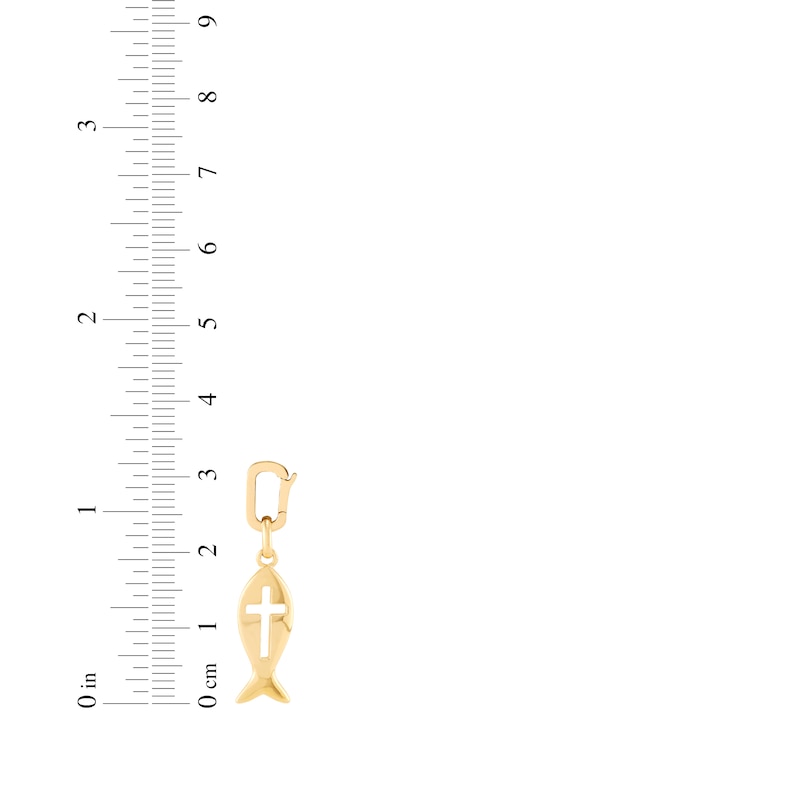 Main Image 5 of Charmed Memories Ichthus Cross Cutout Charm 10K Yellow Gold