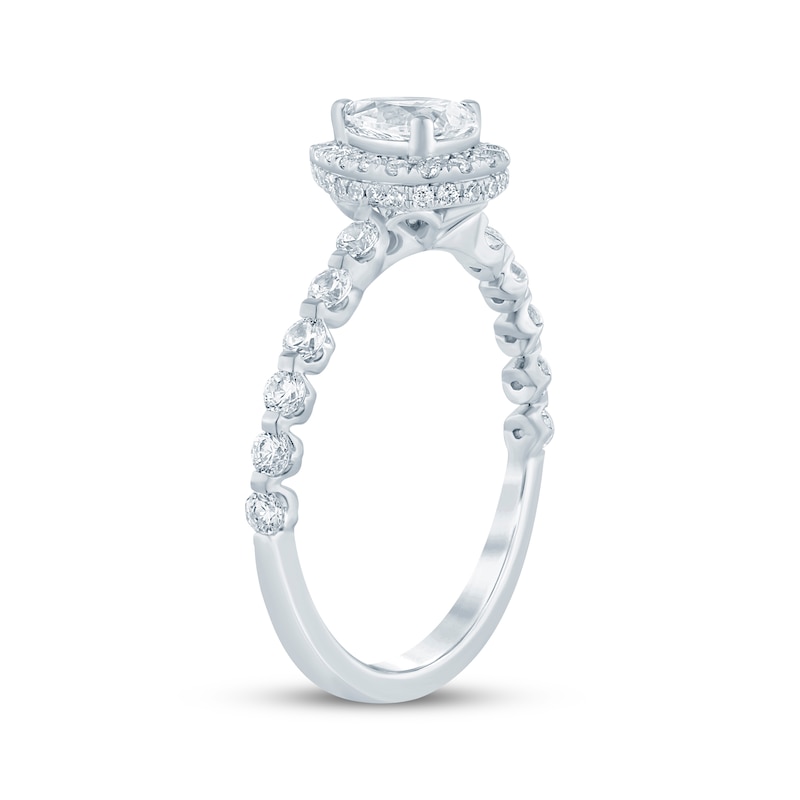 Main Image 2 of Now + Forever Pear-Shaped Diamond Halo Engagement Ring 1 ct tw 14K White Gold