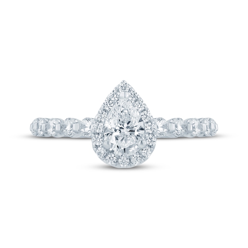 Main Image 3 of Now + Forever Pear-Shaped Diamond Halo Engagement Ring 1 ct tw 14K White Gold