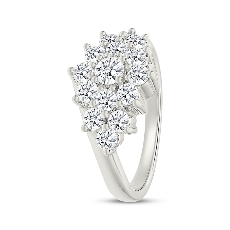 Main Image 2 of KAY Lab-Grown diamonds Pyramid Cluster Ring 1-1/4 ct tw 10K White Gold