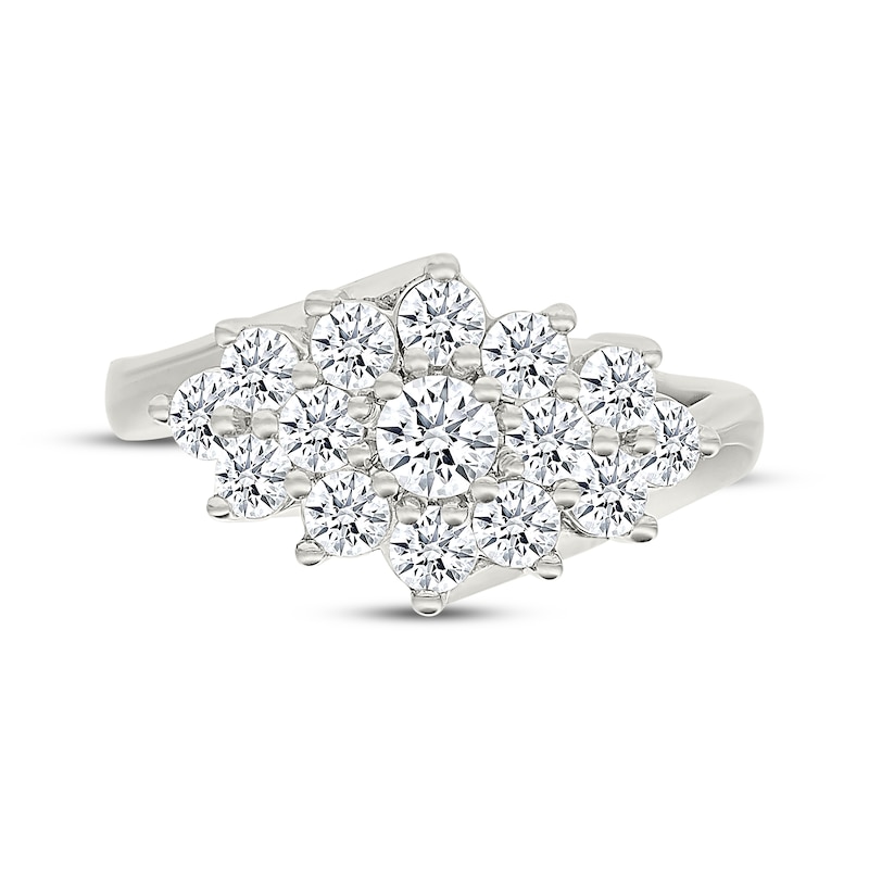 Main Image 4 of KAY Lab-Grown diamonds Pyramid Cluster Ring 1-1/4 ct tw 10K White Gold