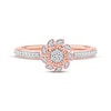 Thumbnail Image 3 of Multi-Diamond Sunflower Promise Ring 1/6 ct tw 10K Rose Gold